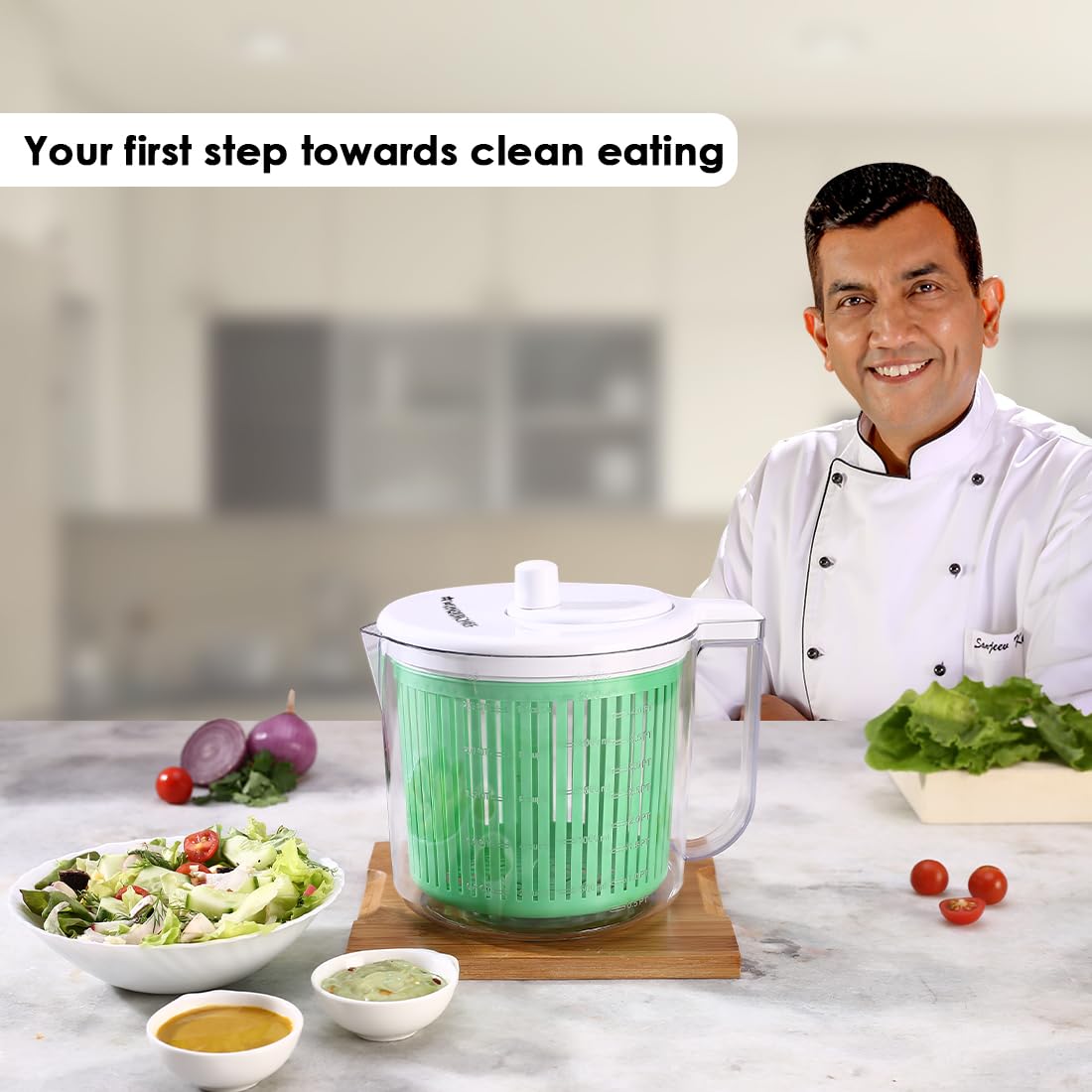 🥗 Manual Salad Spinner – Quick Vegetable & Fruit Dryer