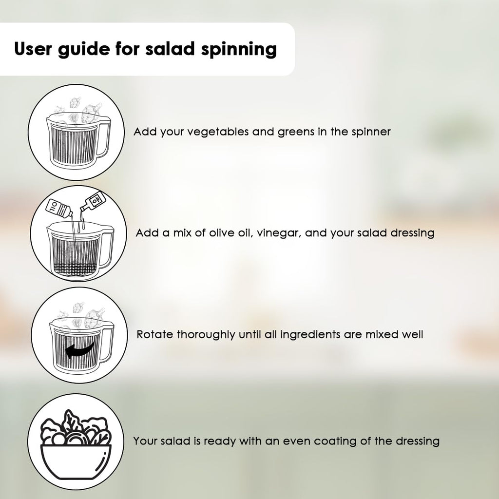 Premium Manual Salad Spinner & Vegetable Dryer | Large Capacity Lettuce Washer & Fruit Dryer