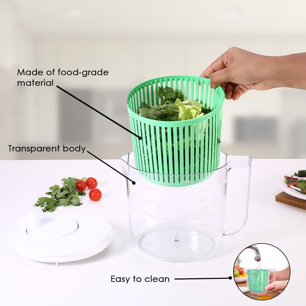 Premium Manual Salad Spinner & Vegetable Dryer | Large Capacity Lettuce Washer & Fruit Dryer