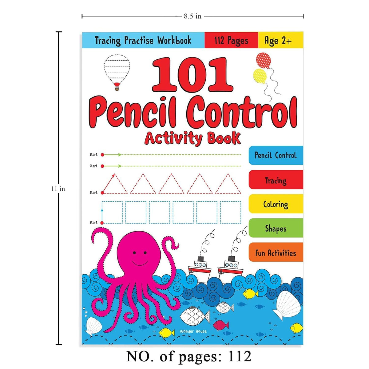 101 Pencil Control Activity Book – Tracing & Coloring Workbook for Kids