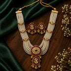 Royal Pearl Kundan Necklace & Earrings Set