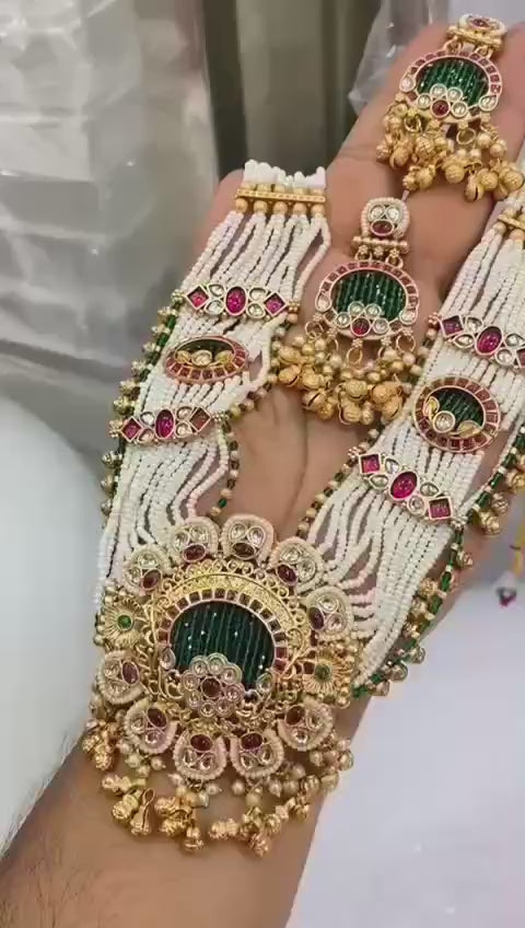 Royal Kundan Pearl Necklace Set