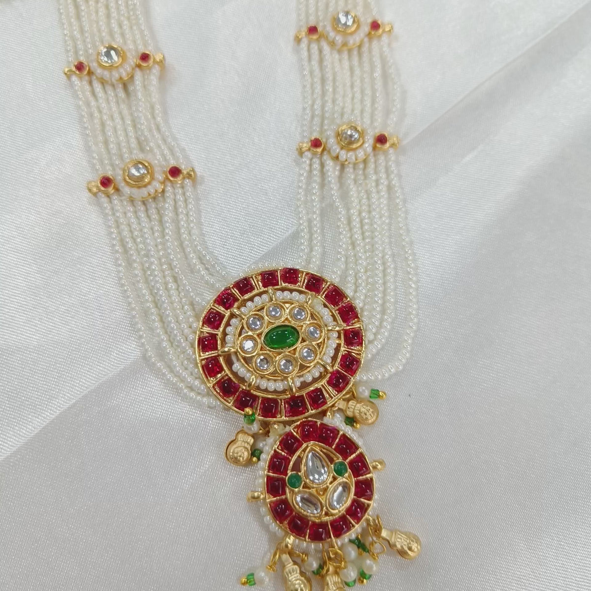 Royal Pearl Kundan Necklace & Earrings Set